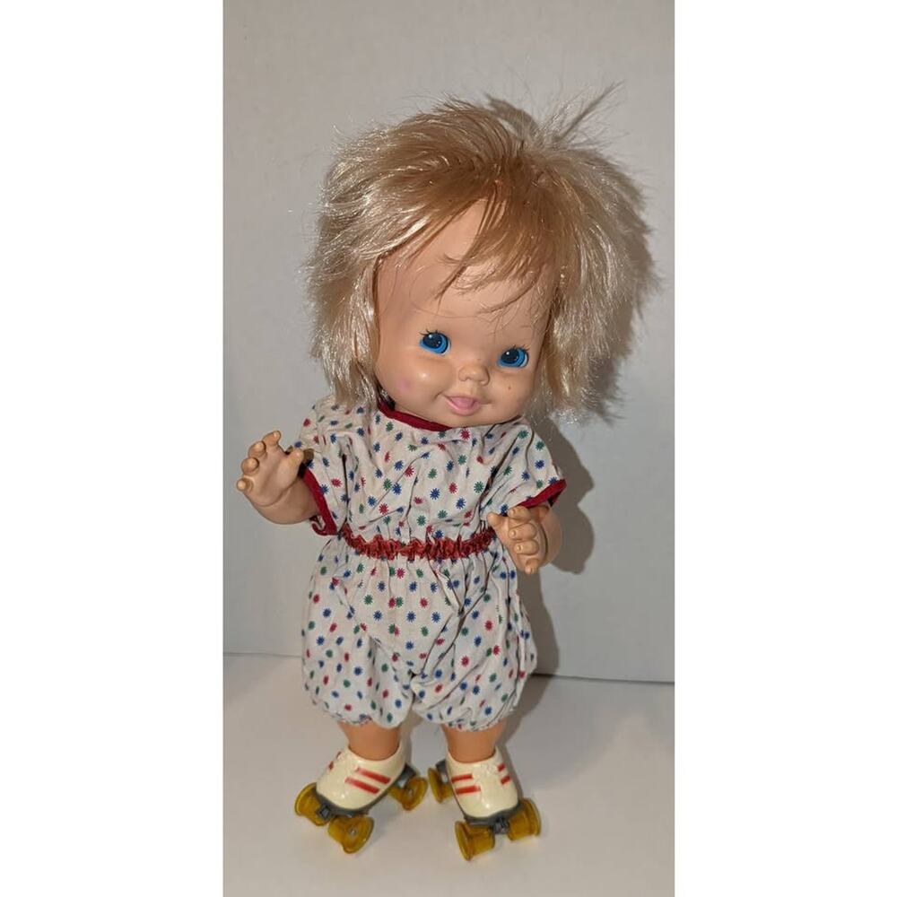 Vintage 15" Mattel Baby Skates Doll Works Vintage Outfit Skates